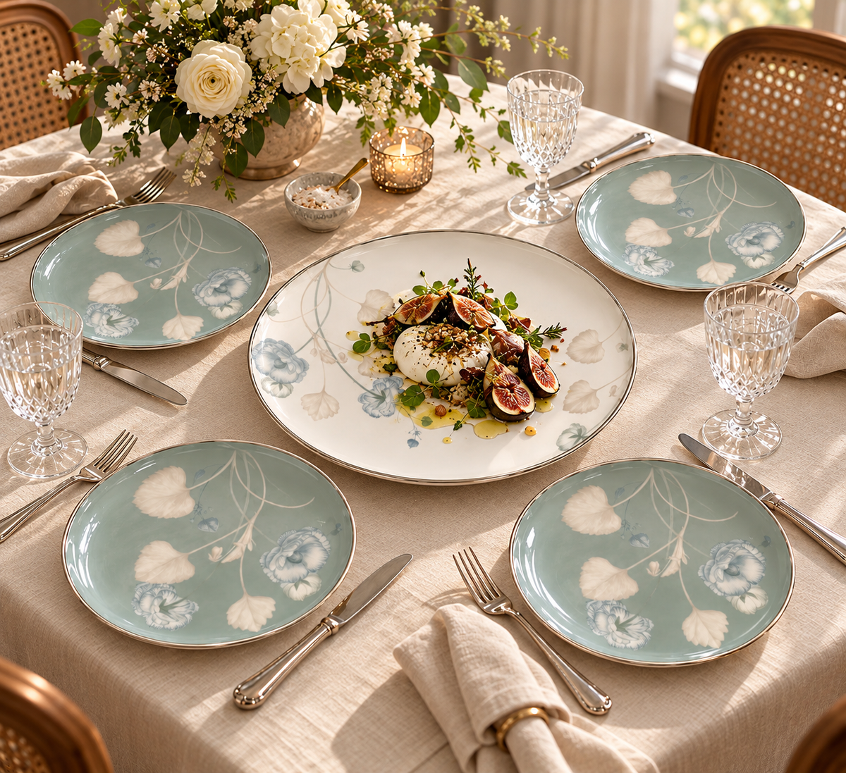 Floral Serving Plate Set