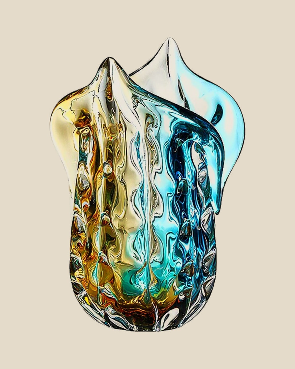 Concave Petal Glass Vase
