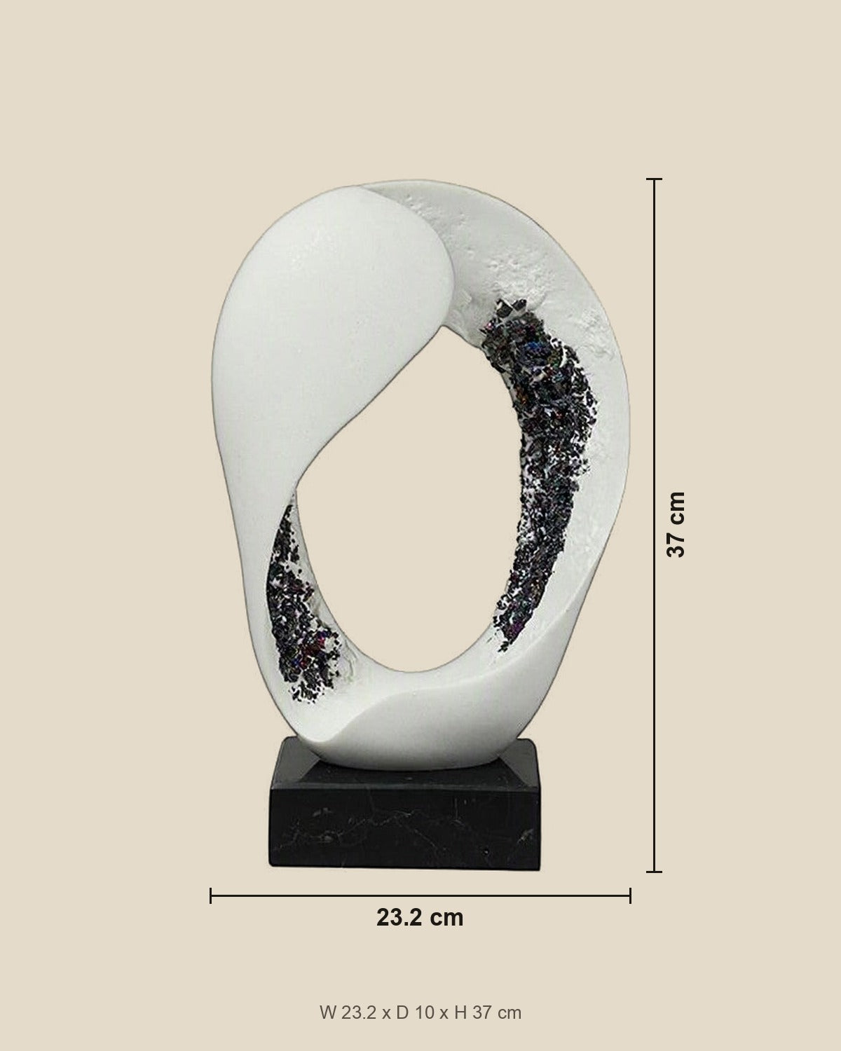Crystal White Fantasy Ornament shown for scale