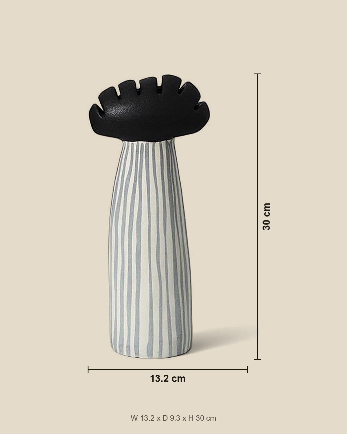 Hand-Painted Mushroom Ceramic Sculpture shown for scale