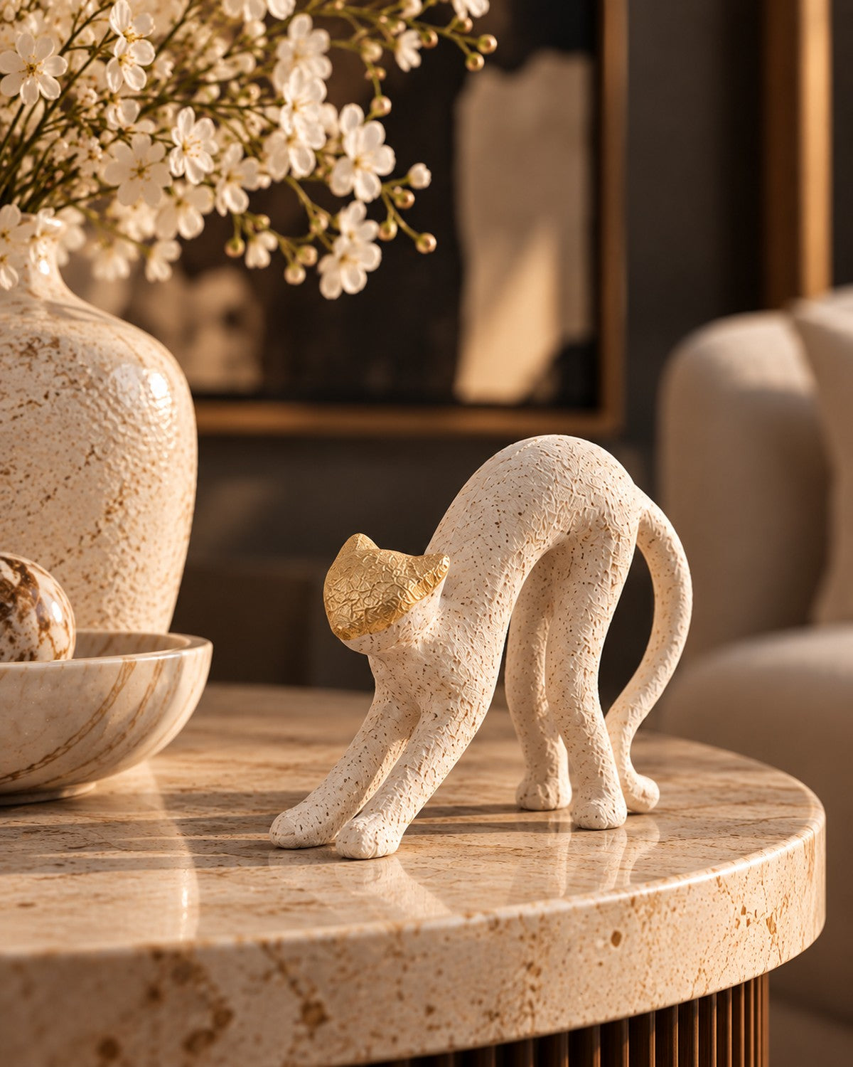 Golden Face Cat Sculpture, photo 7