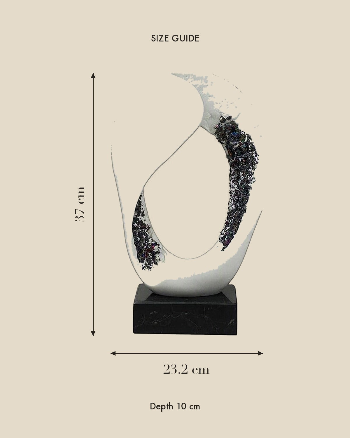 Crystal White Fantasy Ornament size guide