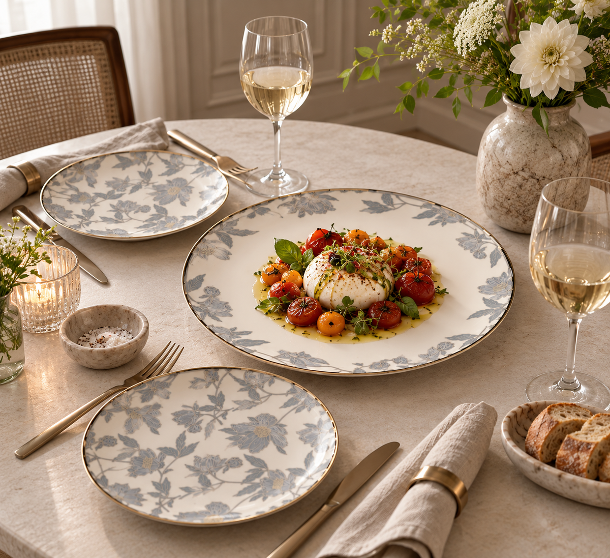 Floral Serving Plate Set