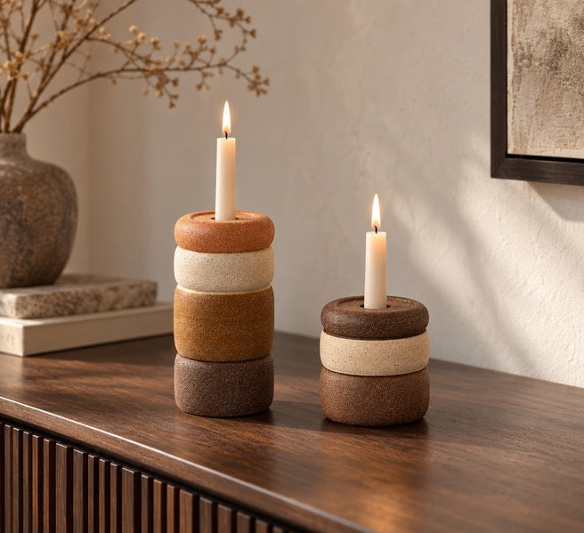 candles, with a textured surface
