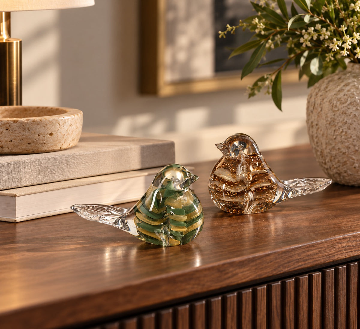 Cascading Bird Glass Ornament