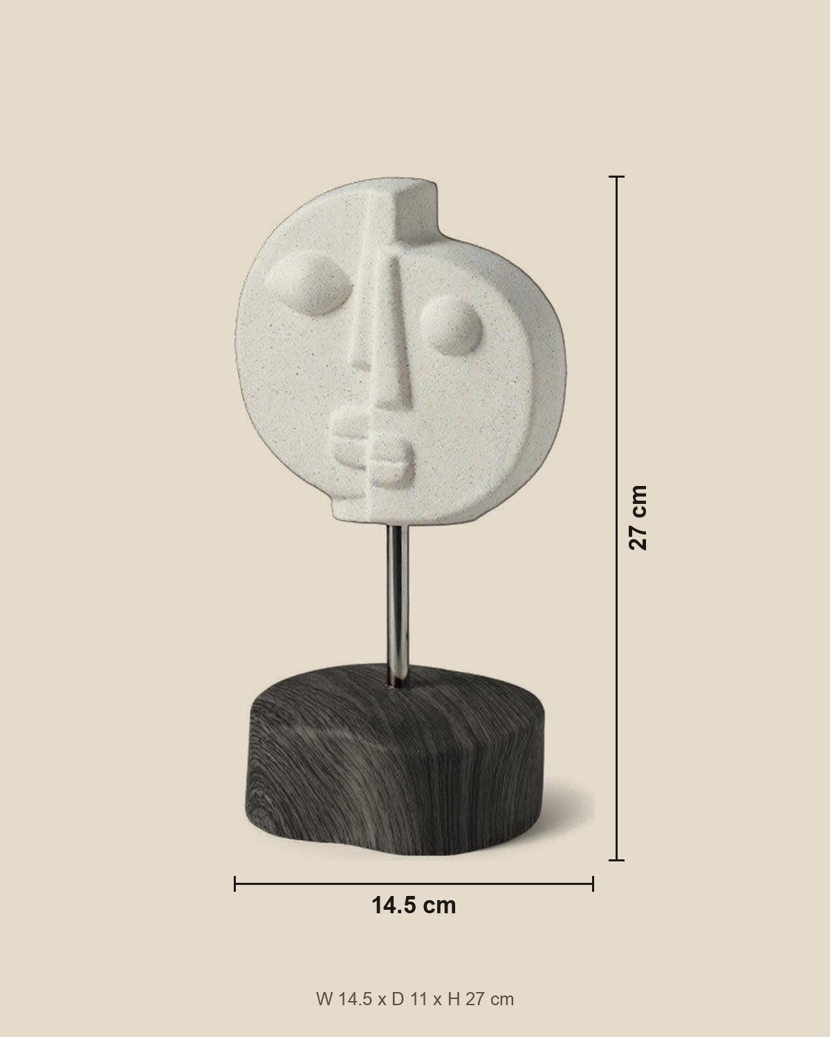 Two-Faced Ceramic Ornament shown for scale