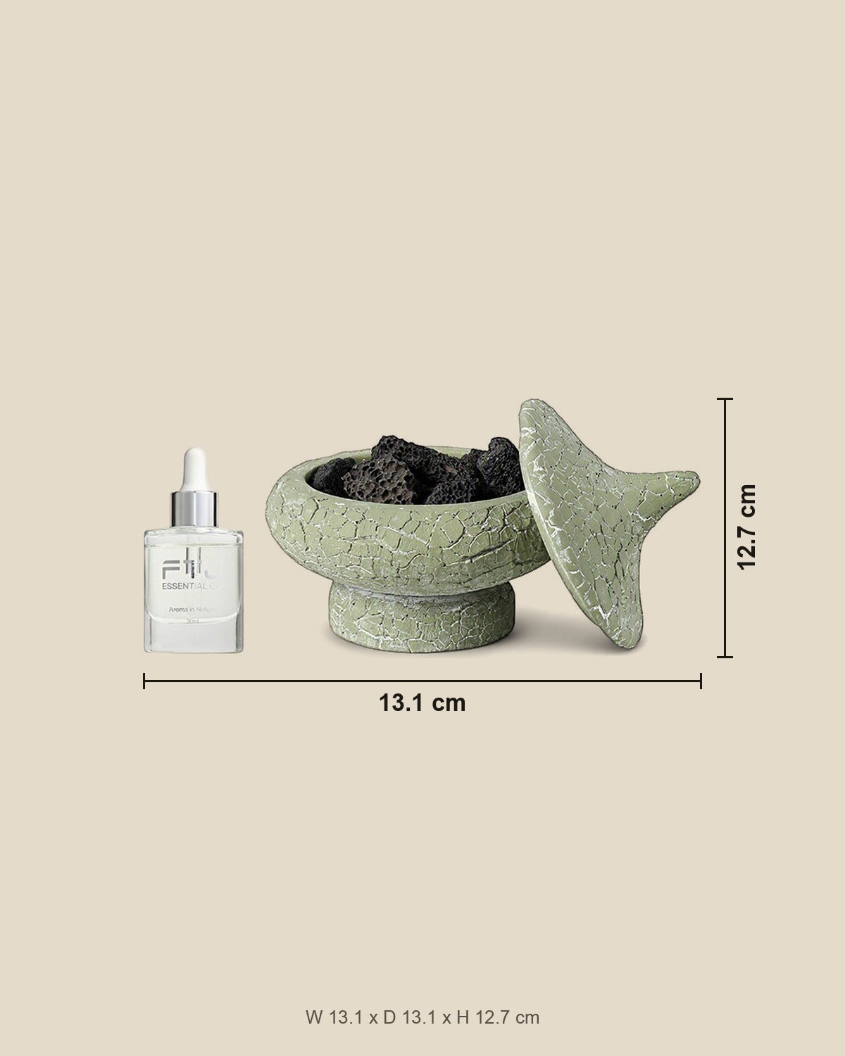 Natural Cracked Scent Stone Diffuser shown for scale
