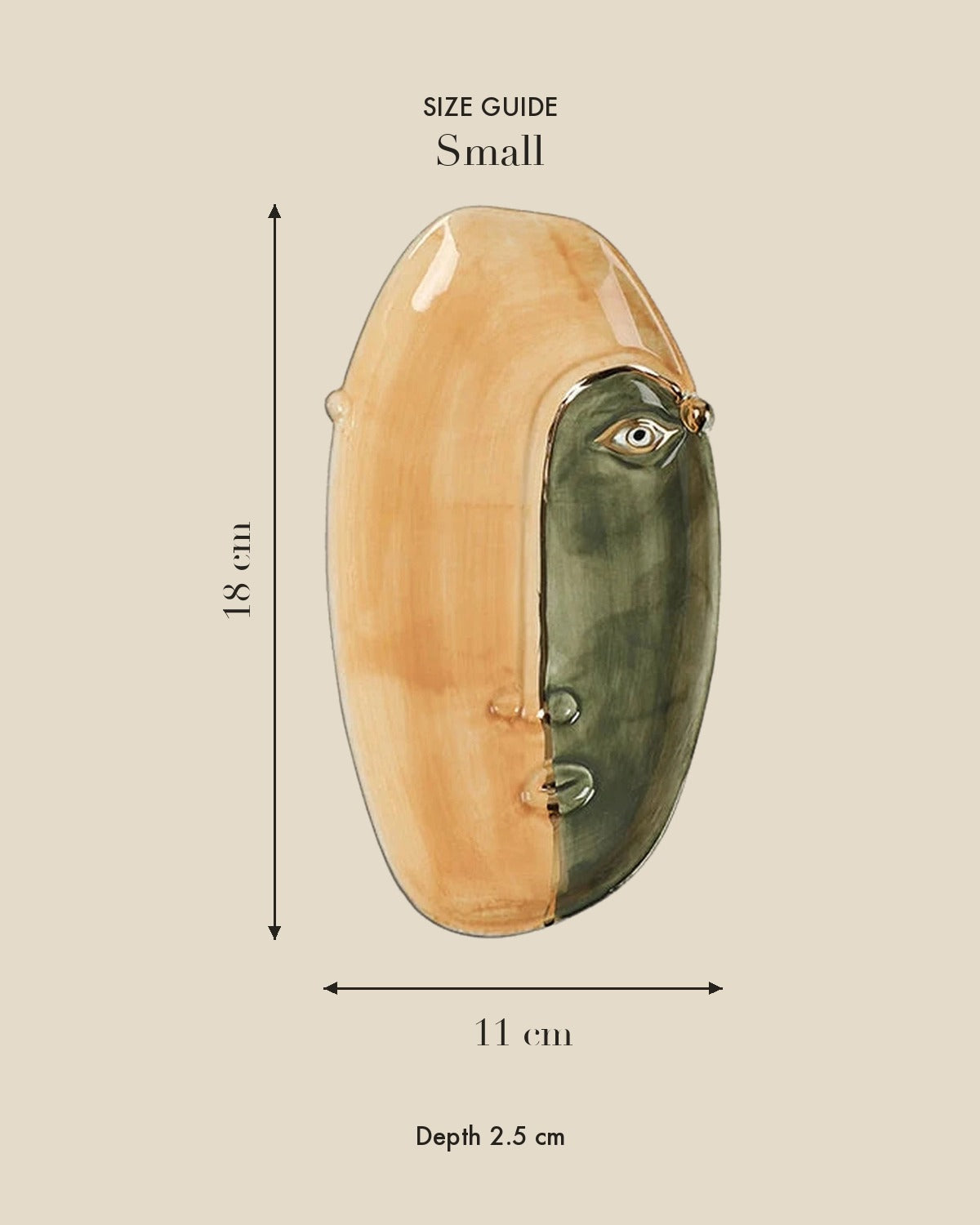 Abstract Face Ceramic Wall Plate (Set of 2) — Small size guide