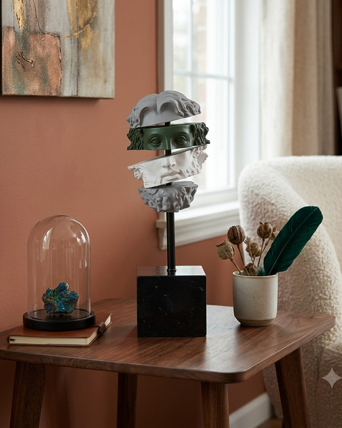 Art Deco Resin Metal Human Statue Sculpture, photo 5