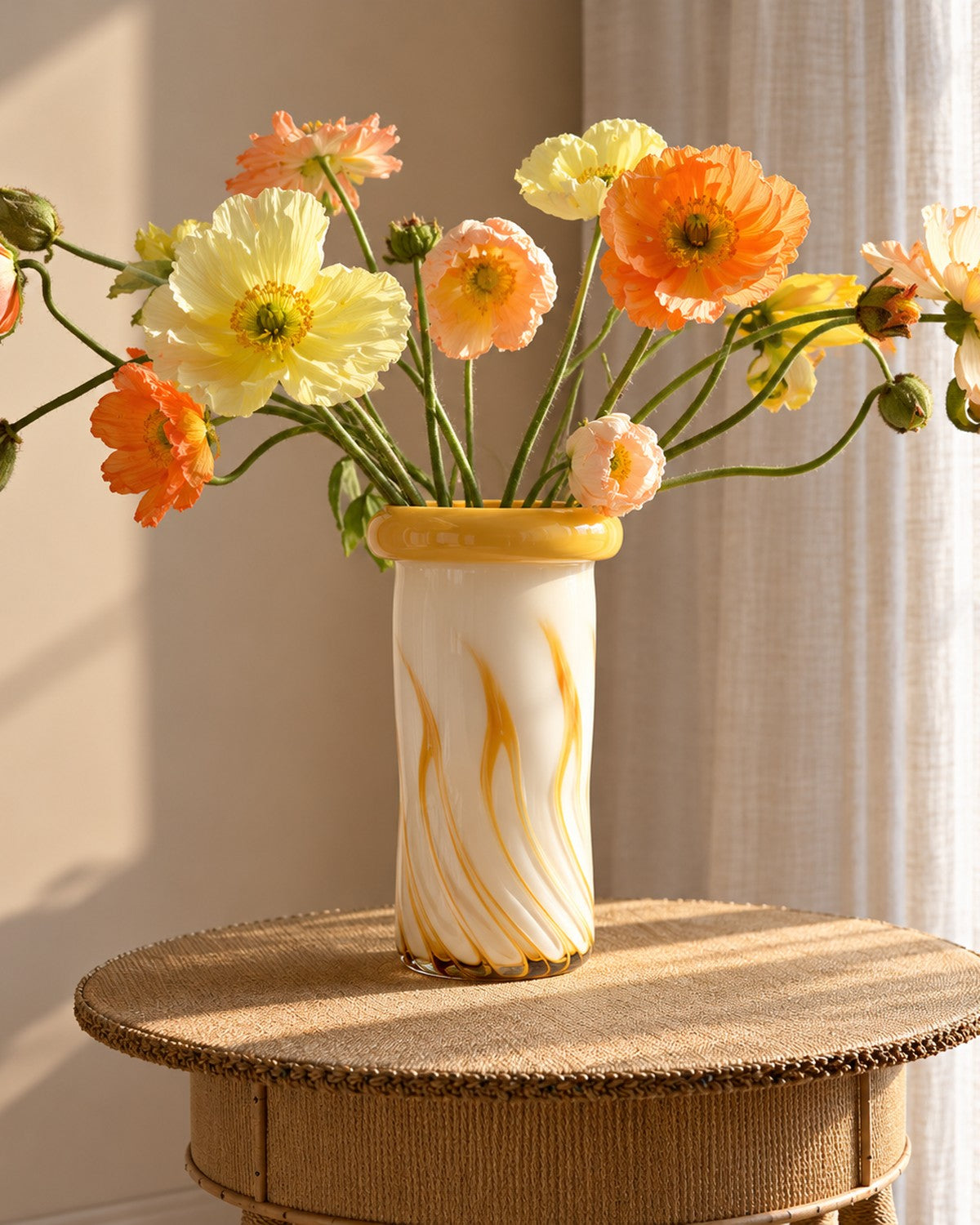 Curled Mouth Yellow-Striped Vase, photo 5