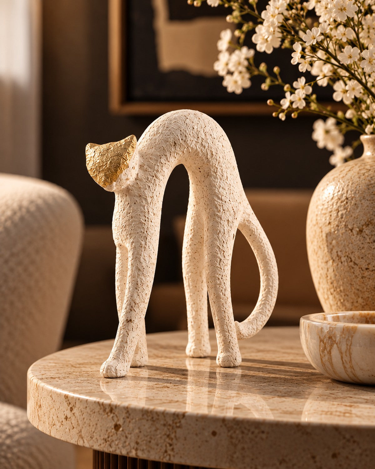 Golden Face Cat Sculpture, photo 5