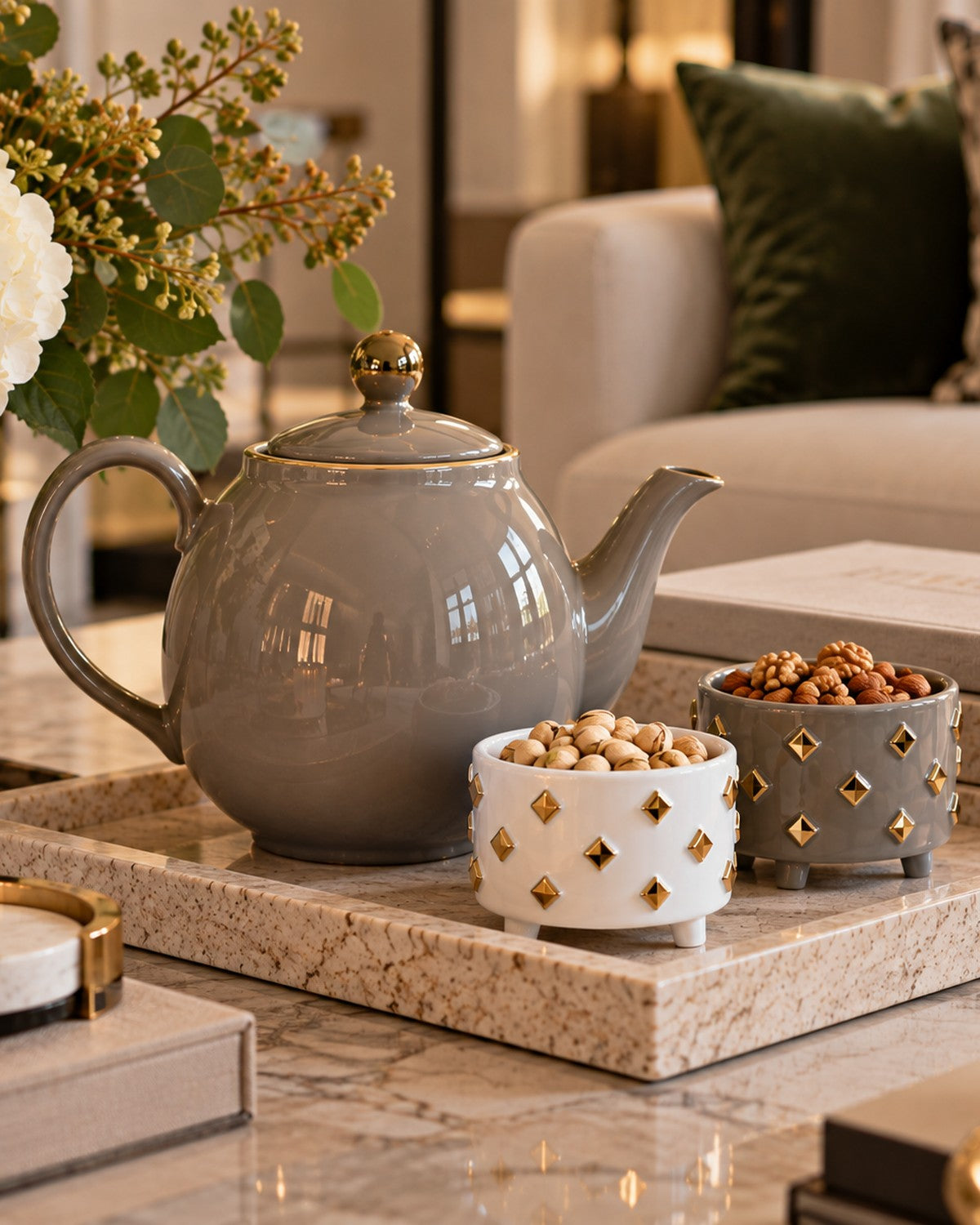 Square Gold Ceramic Bowl