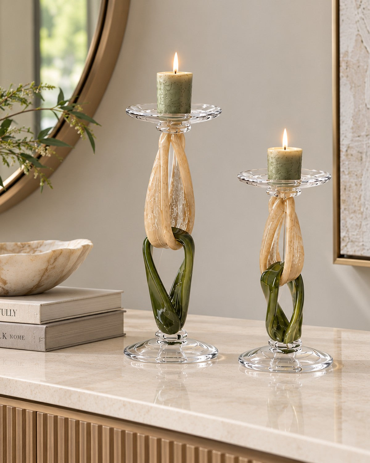 Twig Handmade Glass Candlestick, photo 5