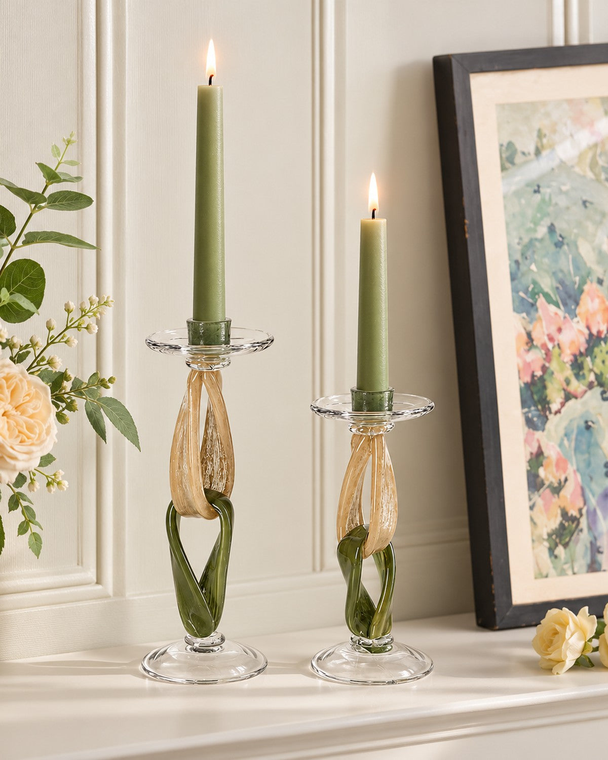 Twig Handmade Glass Candlestick, photo 6
