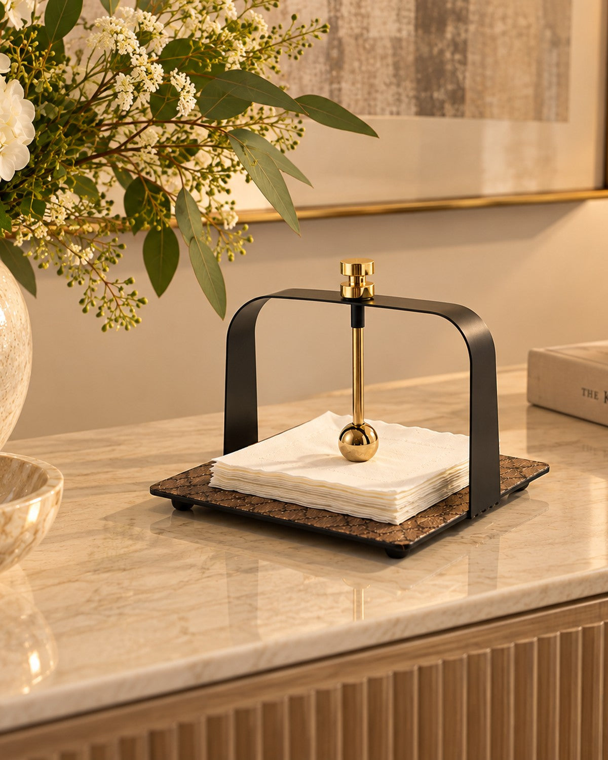 tissues, on a marble surface