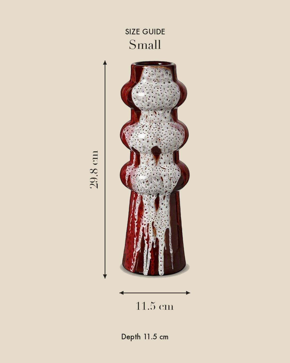 Colorful Splashed Glaze Ceramic Vase — Small size guide