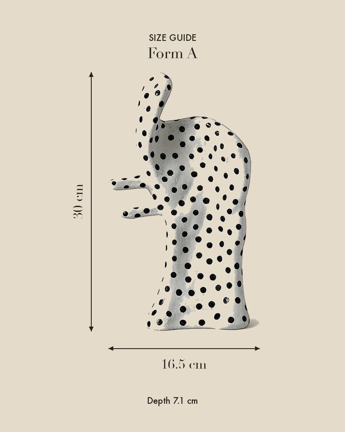 Dot Aggregation Ceramic Sculpture — Form A size guide