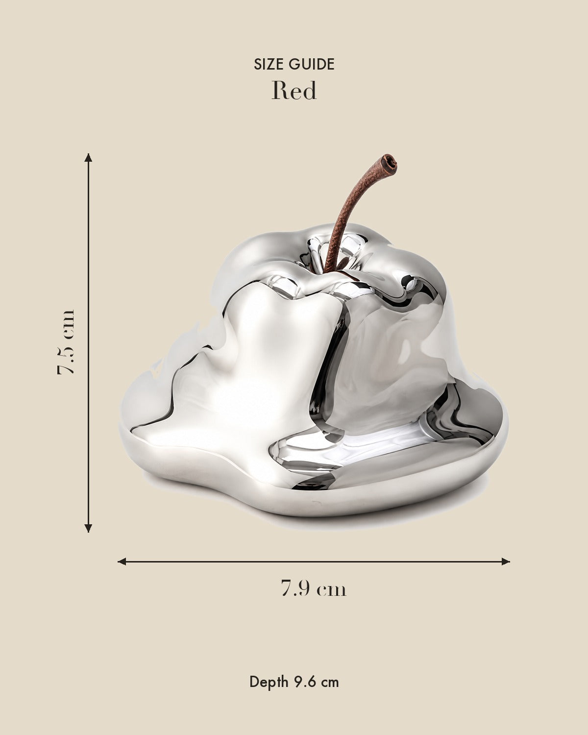 Fun Apple Ceramic Sculpture — Red size guide