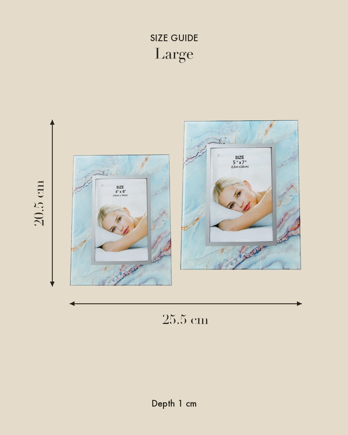 Glass Photo Frame (Pair) — Large size guide