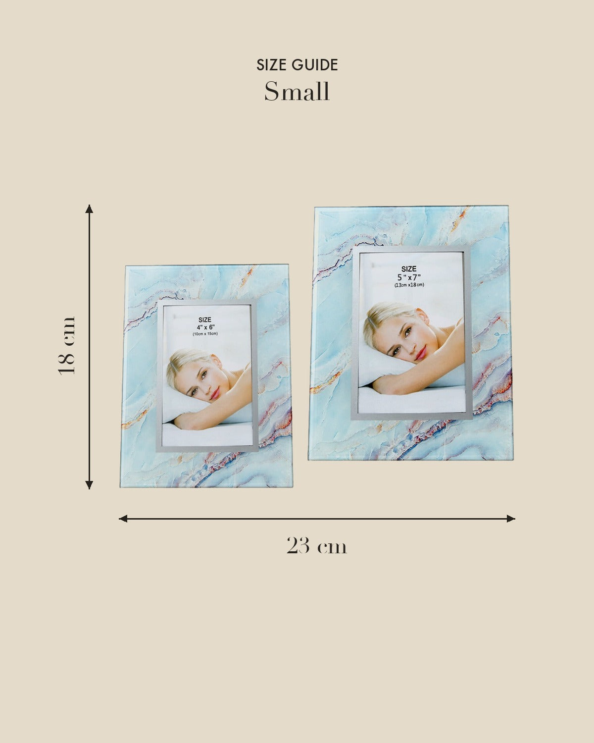 Glass Photo Frame (Pair) — Small size guide