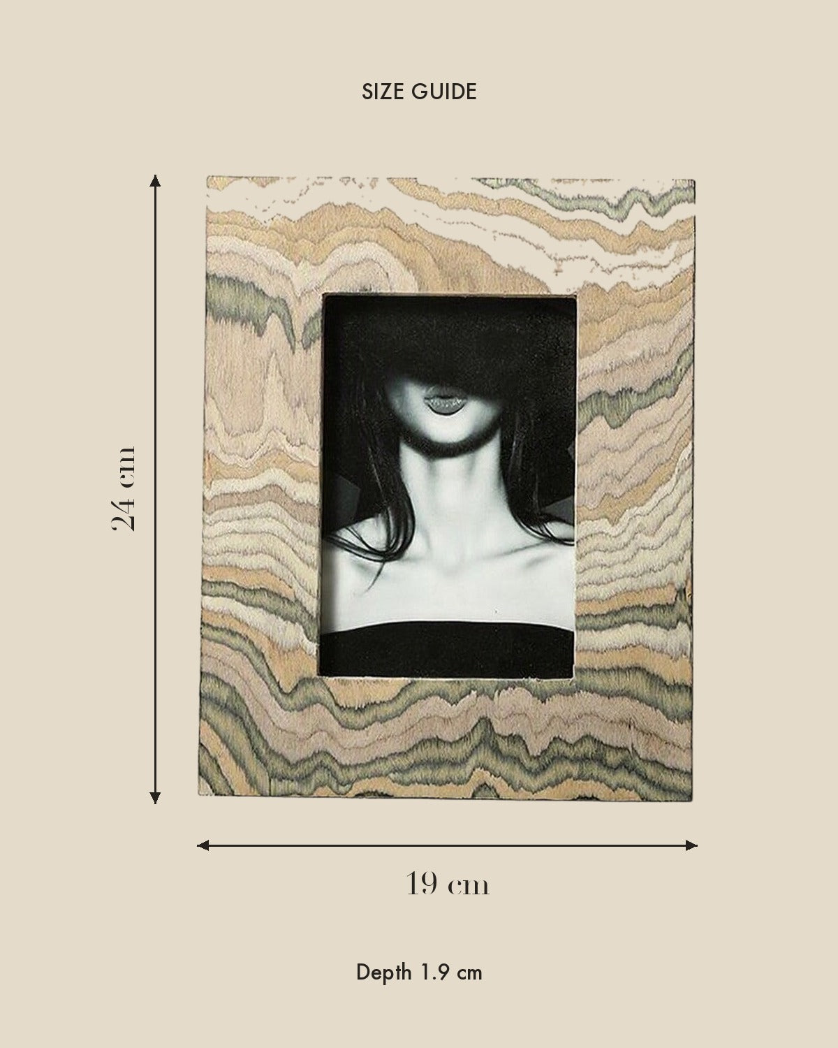 Mountain Veneer Photo Frame size guide