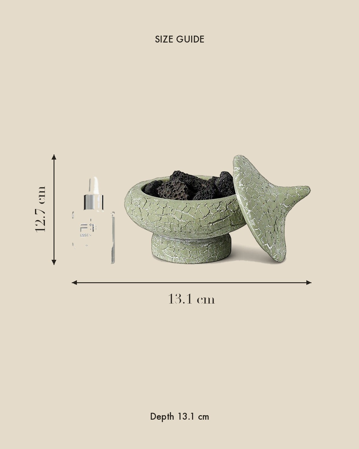 Natural Cracked Scent Stone Diffuser size guide