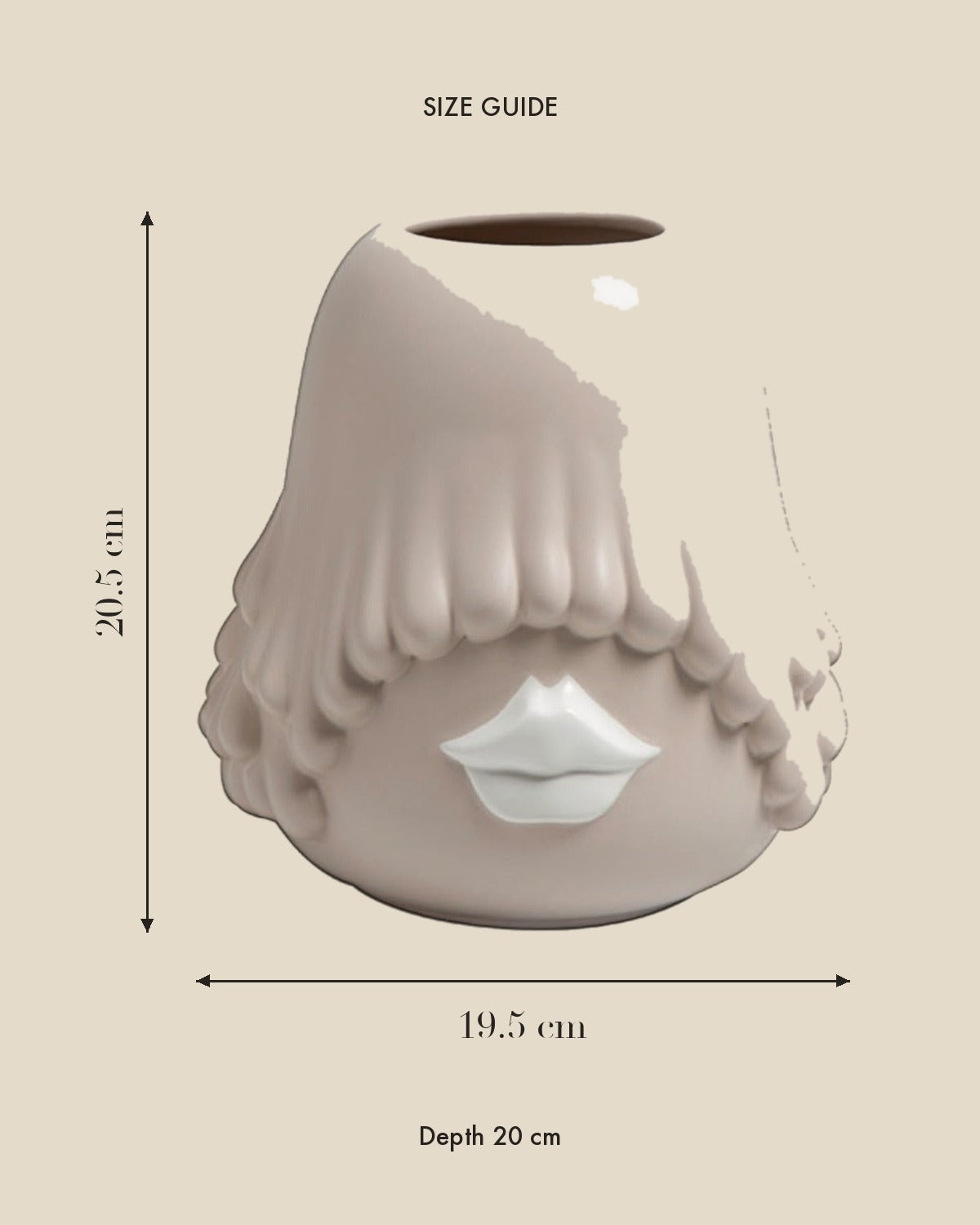The Lip Line Ceramic Vase size guide