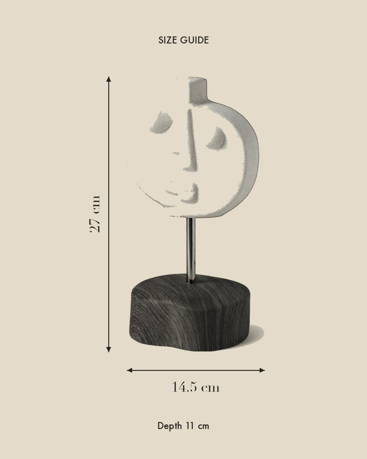 Two-Faced Ceramic Ornament size guide