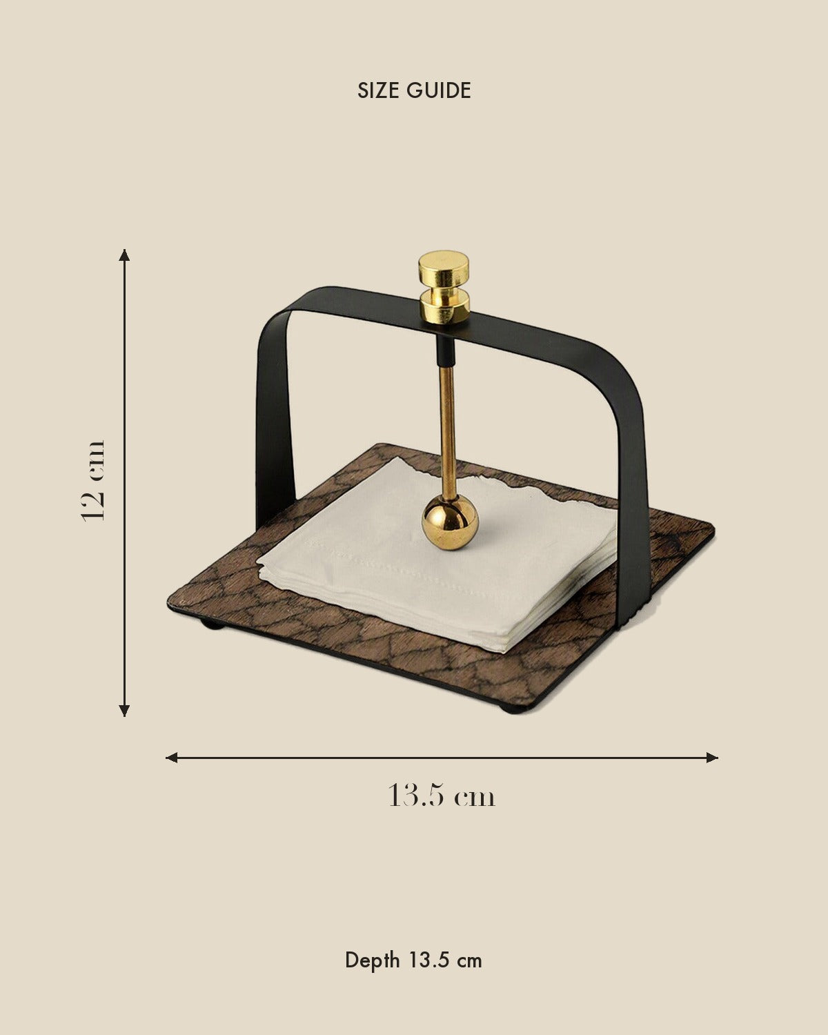 Wood Veneer Tissue Holder size guide